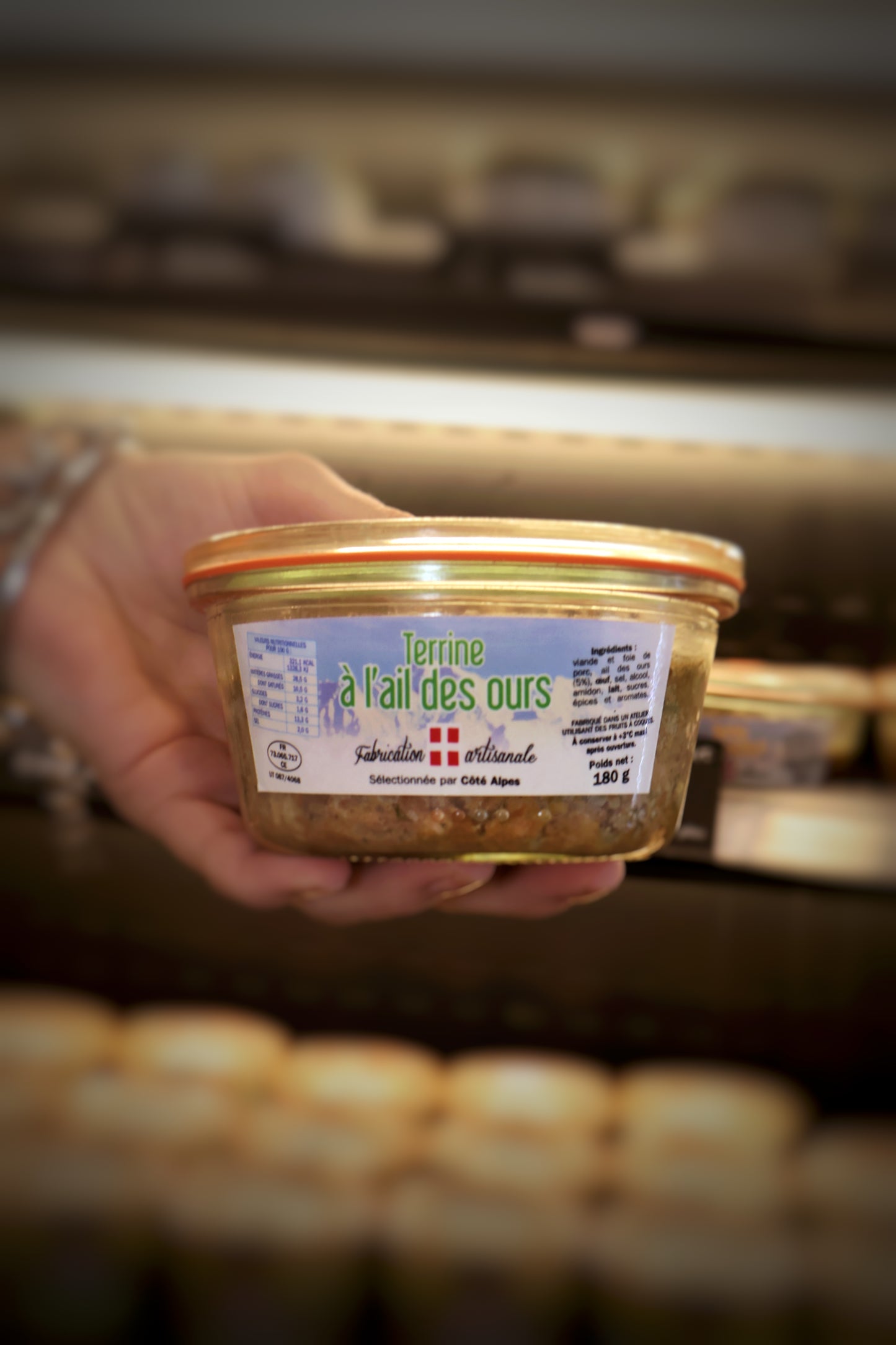Terrine de porc à l'ail des ours en bocal 180g recette artisanale
