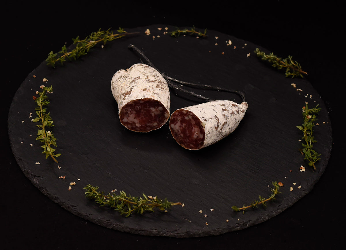 Saucisson Artisanal à l'Ail des Ours, saucisson pur porc à l'ail des ours, Savoie