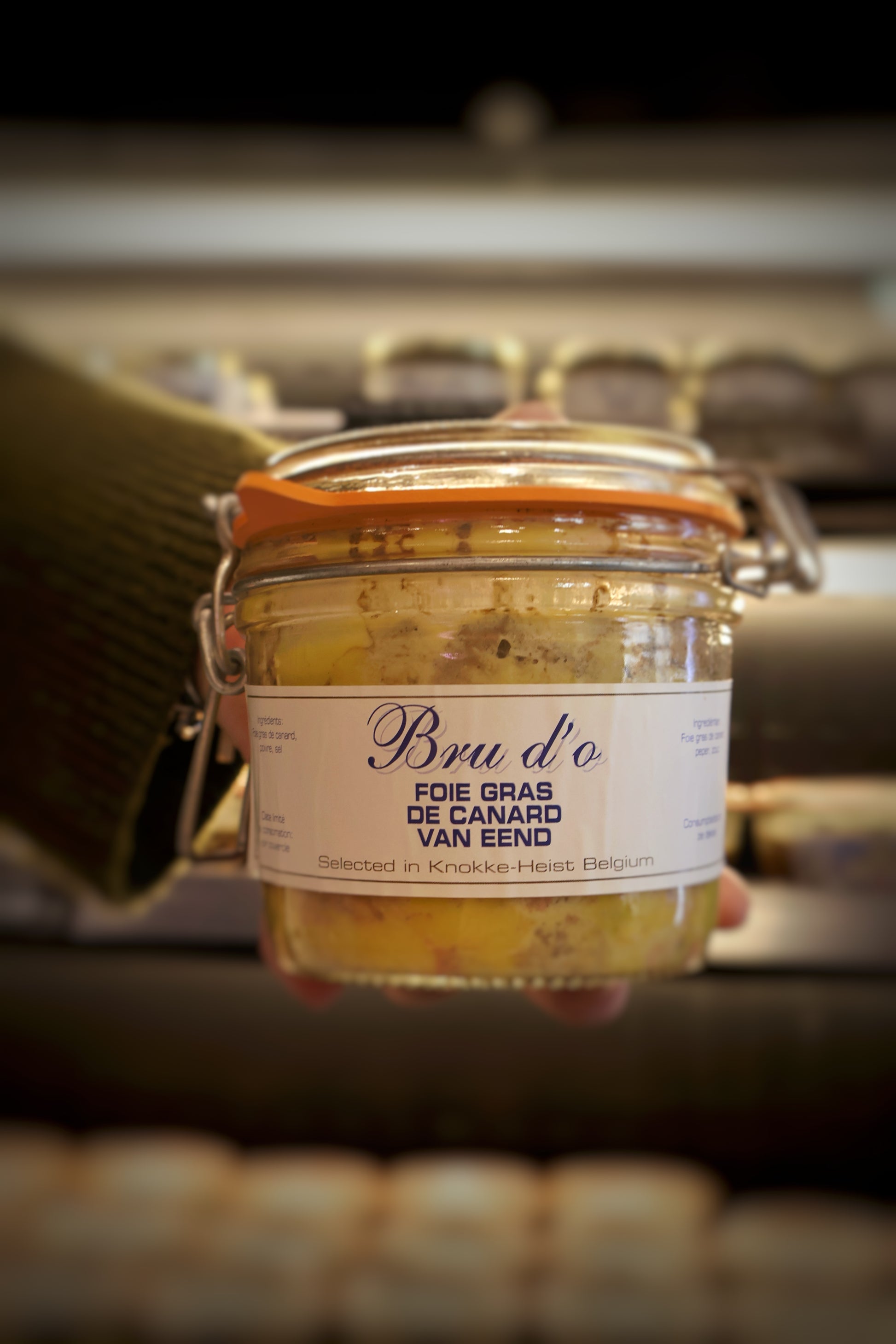 Foie gras de canard entier en bocal recette artisanale belge Knokke-Heist